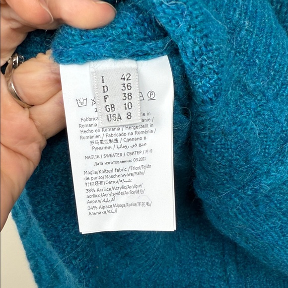 Moschino BOUTIQUE Blue cable-knit pull over  Sweater for Women it 42 / us 8 - Picture 5 of 10